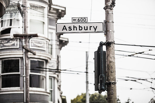 Ashbury-Zeichen  San Francisco  Kalifornien  USA