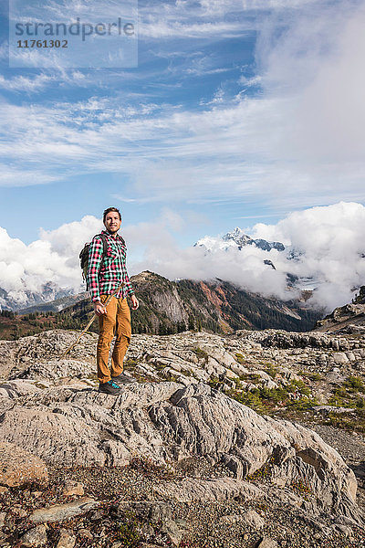 Wanderer auf dem Mount Baker  Washington  USA