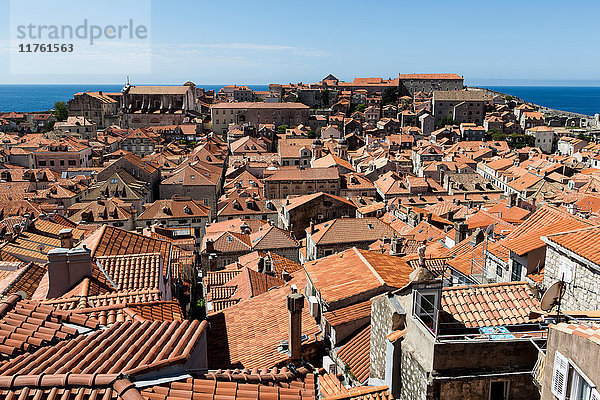 Terrakotta-Dachlandschaft der Altstadt  Dubrovnik  Kroatien
