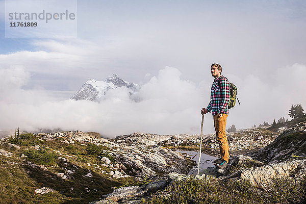 Wanderer auf dem Mount Baker  Washington  USA