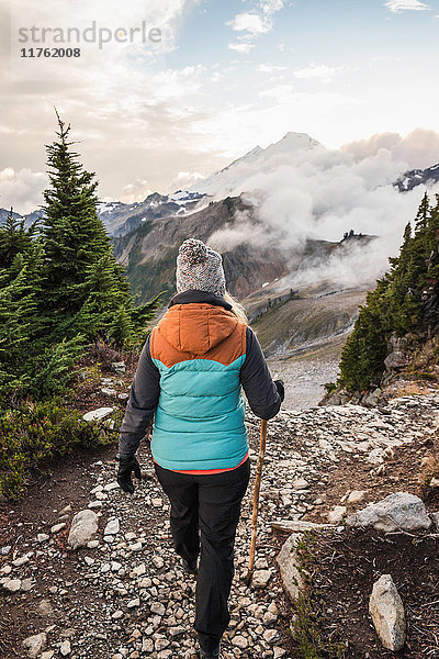 Wanderer auf dem Mount Baker  Washington  USA