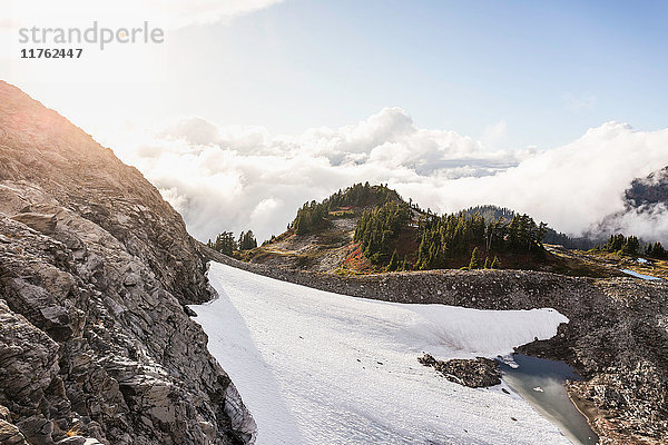 Gefrorene Felswand  Mount Baker  Washington  USA