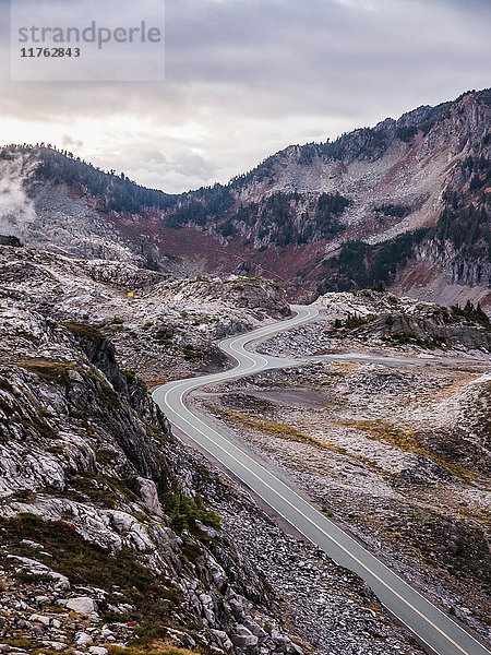 Kurvige Straße am Mount Baker  Washington  USA