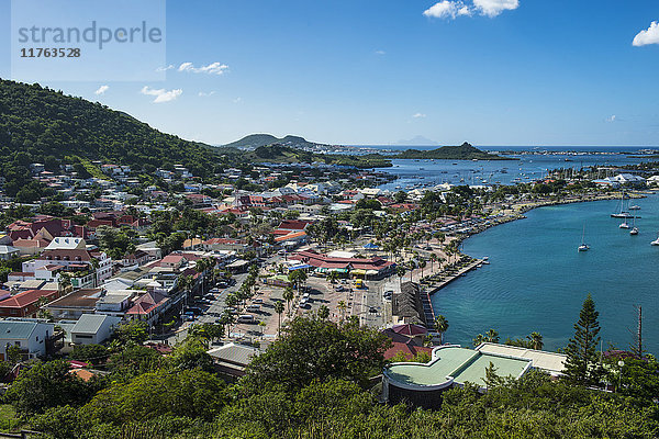 Blick über Marigot von Fort St. Louis  St. Martin  Französisches Territorium  Westindische Inseln  Karibik  Mittelamerika