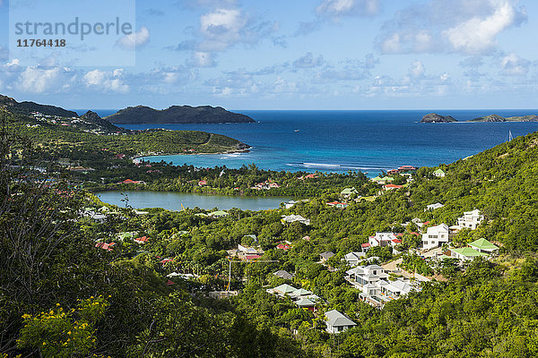 Blick auf die Küste von St. Barth (Saint Barthelemy)  Kleine Antillen  Westindische Inseln  Karibik  Mittelamerika