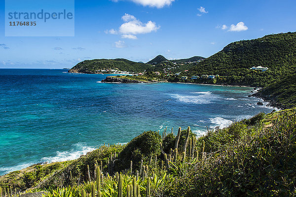 Blick über die Küste von St. Barth (Saint Barthelemy)  Kleine Antillen  Westindische Inseln  Karibik  Mittelamerika