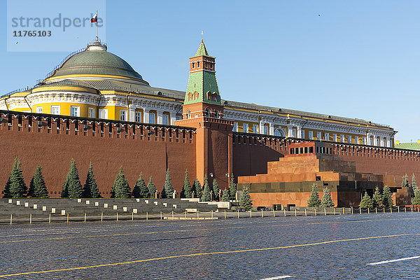 Lenins Grabmal und die Kremlmauern  Roter Platz  UNESCO-Weltkulturerbe  Moskau  Russland  Europa