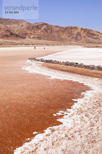 Stillgelegte Salzpfannen in Pedra De Lume  Pedra di Lumi  Zentrum der Salzproduktion und des Salzhandels  Insel Sal  Kap Verde  Atlantik  Afrika