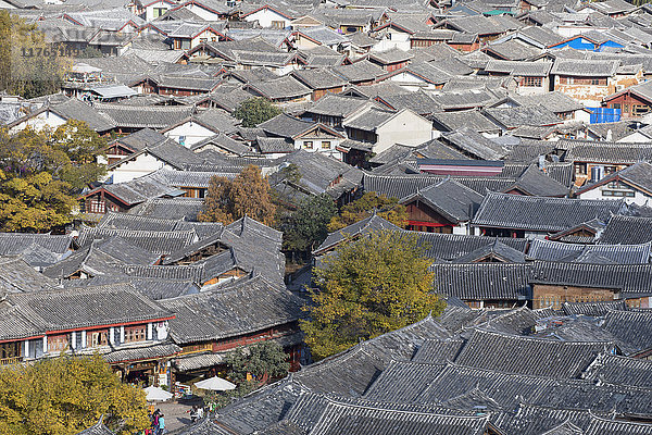 Blick auf Lijiang  UNESCO-Weltkulturerbe  Yunnan  China  Asien