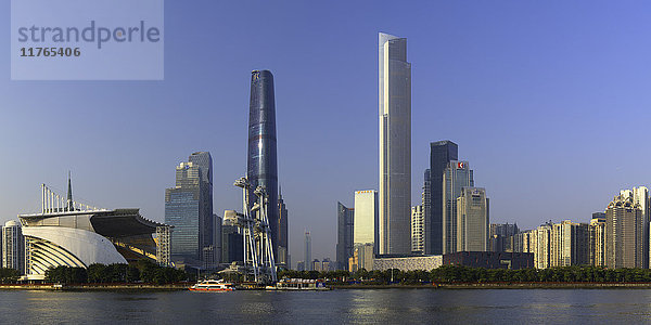 Skyline von Tianhe  Guangzhou  Guangdong  China  Asien