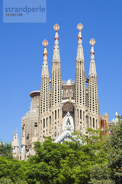 La Sagrada Familia  Kirche von Antoni Gaudi  Rückansicht  UNESCO-Weltkulturerbe  Barcelona  Katalonien (Catalunya)  Spanien  Europa