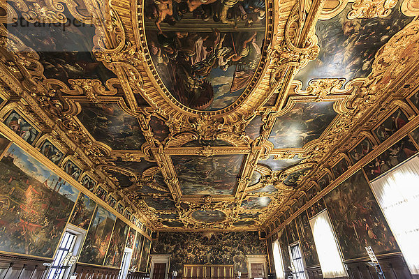 Saal des Großen Rates (Sala del Maggior Consiglio)  Dogenpalast  Venedig  UNESCO-Weltkulturerbe  Venetien  Italien  Europa