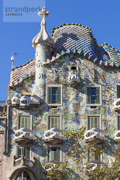 Casa Batllo  ein modernistisches Gebäude von Antoni Gaudi  UNESCO-Weltkulturerbe  am Passeig de Gracia  Barcelona  Katalonien (Catalunya)  Spanien  Europa