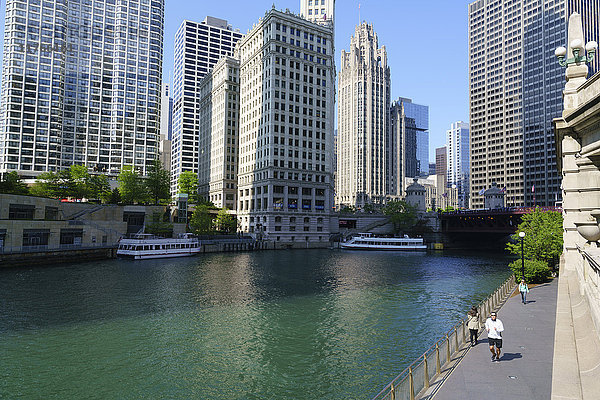 Chicago River Walk  Chicago  Illinois  Vereinigte Staaten von Amerika  Nordamerika