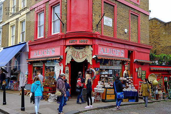 Vintage-Laden in der Portobello Road  London  England  Vereinigtes Königreich  Europa