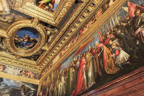 Der Saal des Rates der Zehn  Palazzo Ducale (Dogenpalast)  Venedig  UNESCO-Weltkulturerbe  Venetien  Italien  Europa