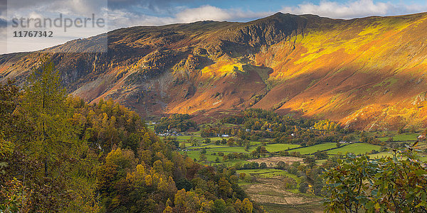 Borrowdale am Südufer des Derwentwater  Lake District National Park  Cumbria  England  Vereinigtes Königreich  Europa