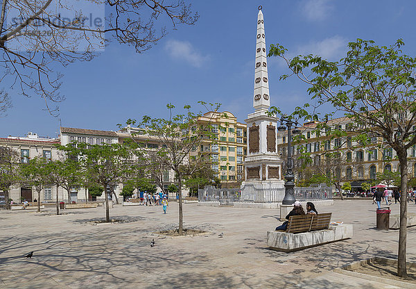 Ansicht des Denkmals auf der Plaza de la Merced  Malaga  Costa del Sol  Andalusien  Spanien  Europa