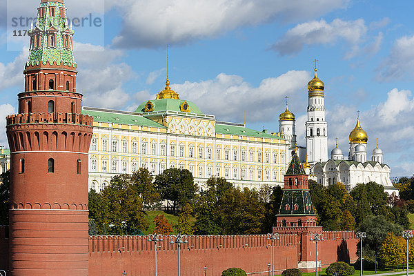 Ansicht des Kremls  UNESCO-Weltkulturerbe  Moskau  Russland  Europa