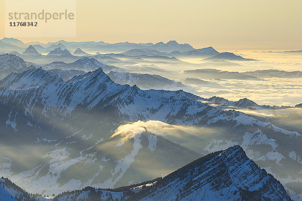 Blick vom Säntis  Appenzell  Schweizer Alpen  Schweiz  Europa