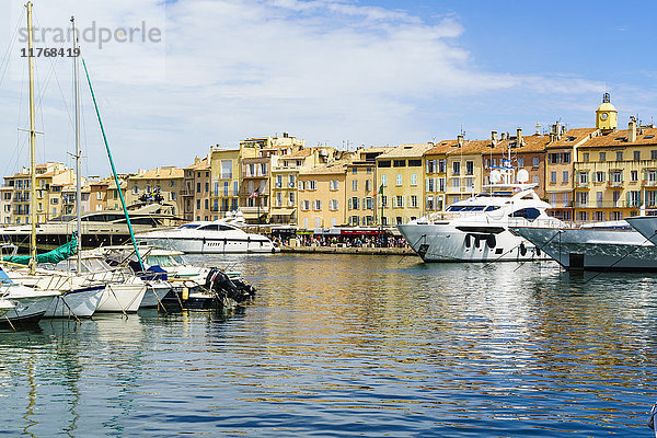 Hafen  Saint-Tropez  Var  Côte d'Azur  Provence  Frankreich  Mittelmeer  Europa