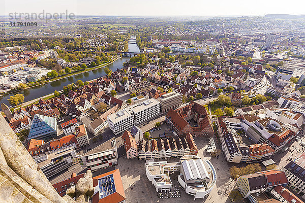 Deutschland  Ulm  Stadtbild vom Ulmer Münster aus gesehen