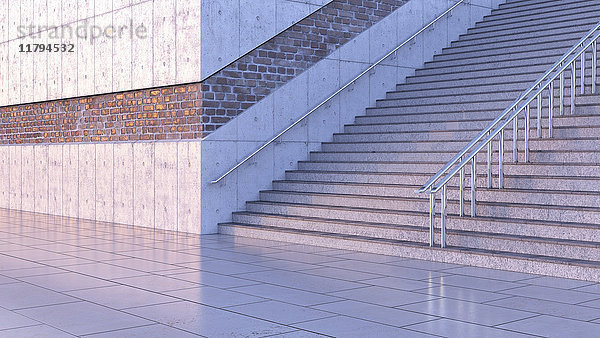 Treppe bei Dämmerung  3D-Rendering