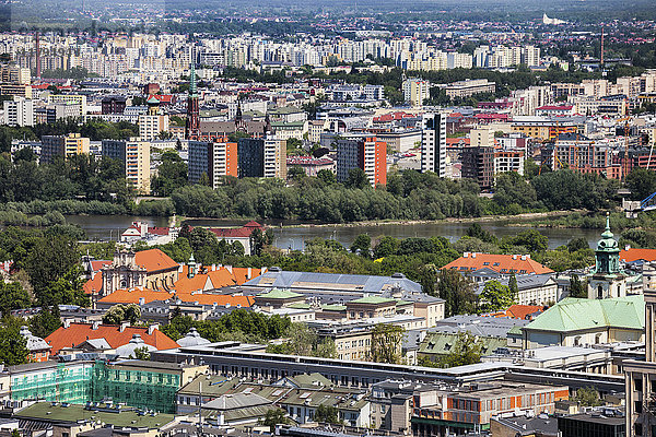 Polen  Warschau  Stadtbild  Srodmiescie und Praga  Weichsel in der Mitte