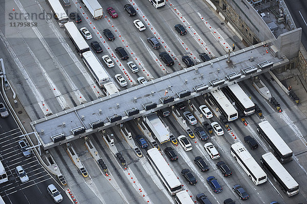 USA  New Jersey  Einfahrt nach New York City über den Lincoln Tunnel  Luftaufnahme