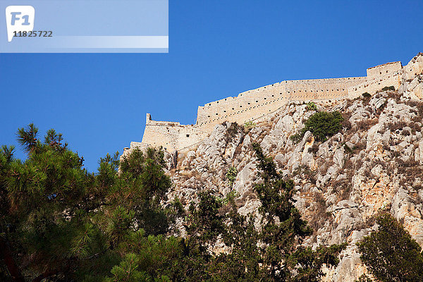 Palamidi-Festung auf einer Felsformation  Nauplia  Griechenland