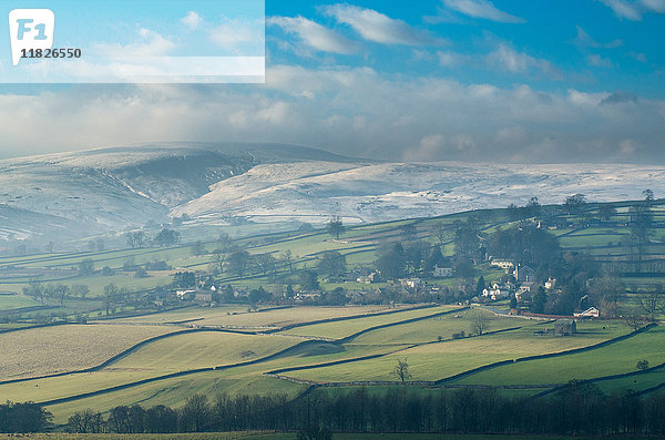 Landschaftsansicht des Dorfes Helton  The Lake District  UK