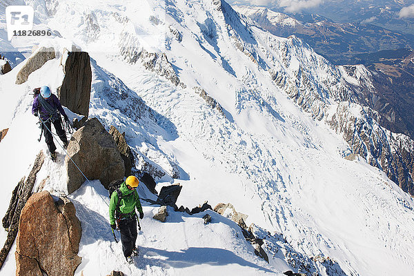 Zwei Bergsteiger  Chamonix  Frankreich