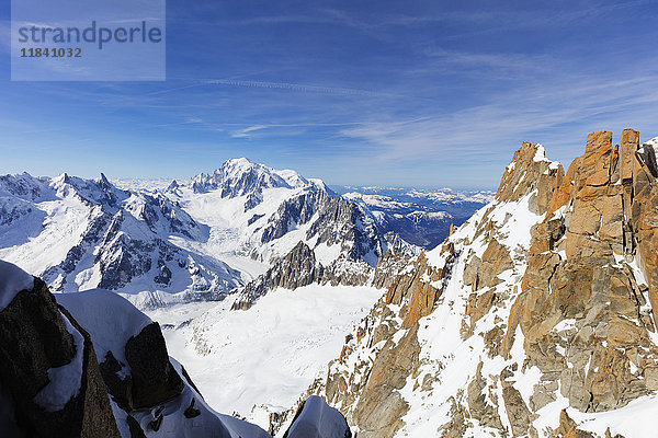 Mont Blanc 4810m  Chamonix  Rhone-Alpen  Hochsavoyen  Französische Alpen  Frankreich  Europa