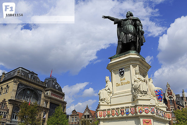 Jacob Van Artevelde-Denkmal  Vrijdag-Markt  Gent  Ostflandern  Belgien  Europa