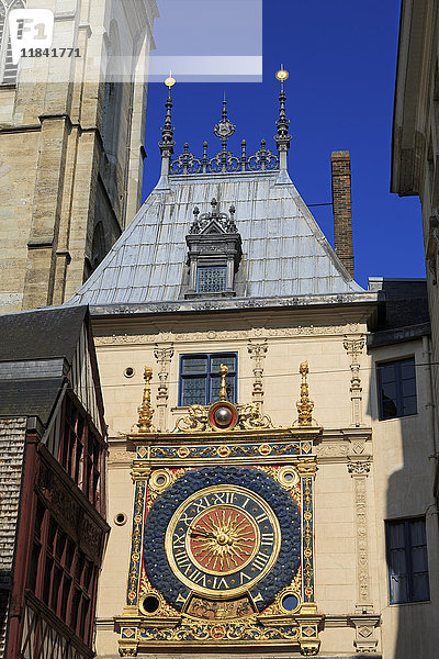 Große Uhr  Altstadt  Rouen  Normandie  Frankreich  Europa