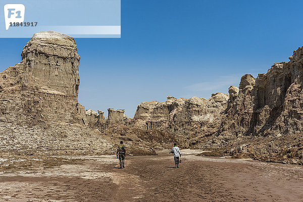 Sandsteinformationen in Dallol  dem heißesten Ort der Welt  Danakil-Senke  Äthiopien  Afrika