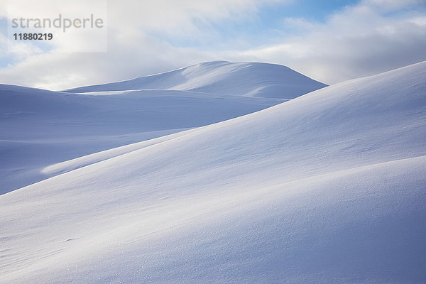 Unberührter Schnee bedeckt den Canwell-Gletscher in der Alaska Range im Winter; Alaska  Vereinigte Staaten von Amerika'.