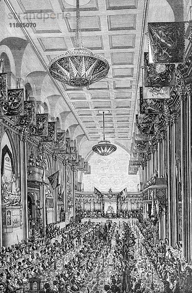 Das Leben und die Zeiten von Königin Victoria 1901  Bankett für Königin Victoria in der Guildhall 9. November 183