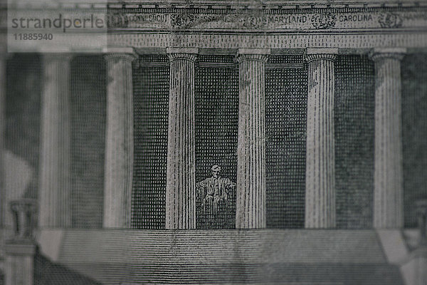 Vollbild-Detailaufnahme des US-Fünf-Dollar-Scheins