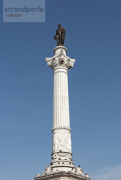 Säule von Pedro IV  Rossio-Platz  Lissabon  Portugal  Europa
