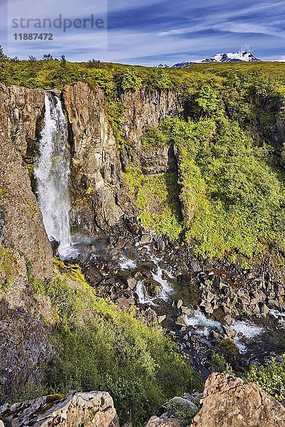 Wasserfall Hundafoss  Skaftafell  Austurland  Island  Europa