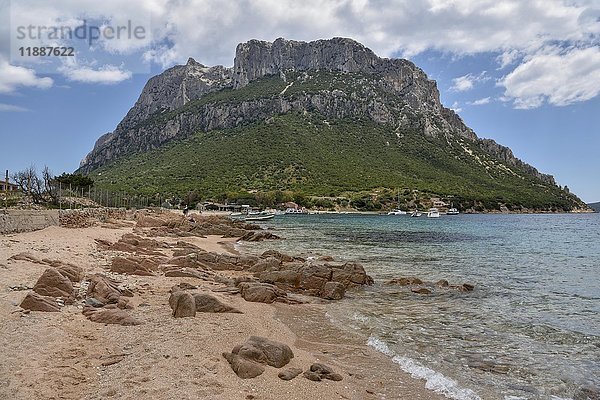 Strand auf der Nehrung Spalmatore di Terra  Insel Tavolara  Golf von Olbia  Tyrrhenisches Meer  Provinz Gallura  Sardinien  Italien  Europa