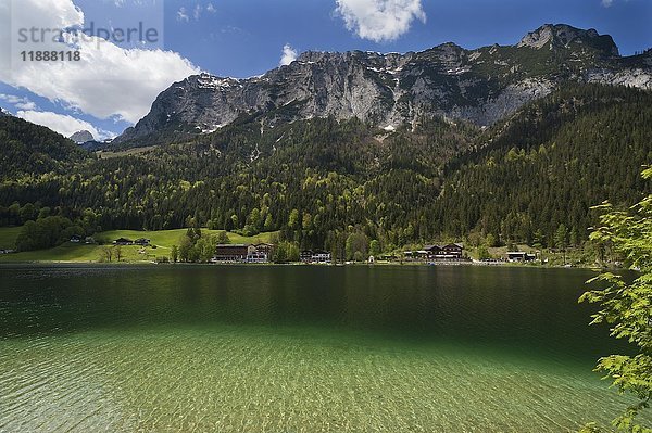 Hintersee mit Reiteralpe  Hintersee  Berchtesgadener Land  Oberbayern  Deutschland  Europa