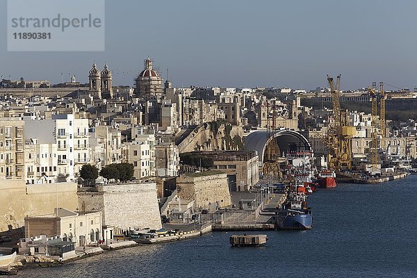 Stadtbild von Senglea  French Creek  Die drei Städte  Malta  Europa