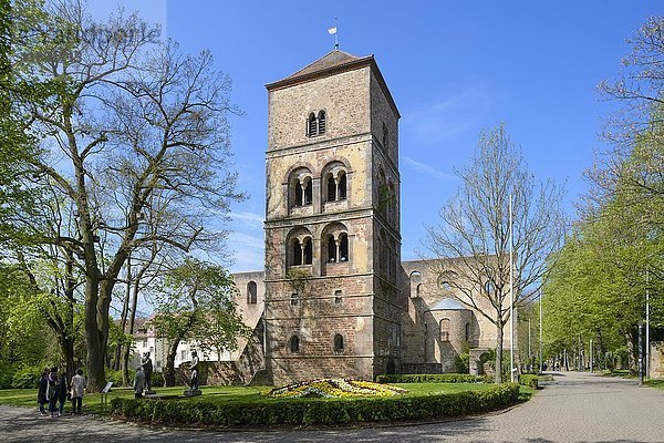 Katharinenturm  Glockenturm  12. Jahrhundert  an der Rückseite der Klosterruine  Kloster Hersfeld  Lutherstätte  Bad Hersfeld  Hessen  Deutschland  Europa