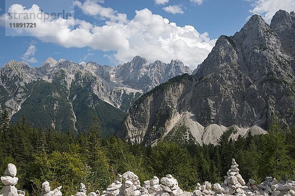 Gebirge zwischen Kranjska Gora und Trenta  Triglav-Nationalpark  Julische Alpen  Slowenien  Europa