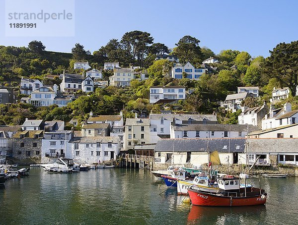 Fischereihafen  Polperro  Cornwall  England  Vereinigtes Königreich  Europa