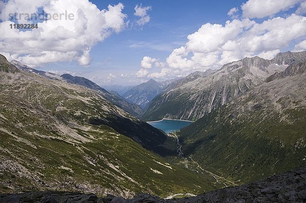 Schlegeisspeicher im Naturpark Hochgebirge in den Zillertaler Alpen  Österreich  Europa