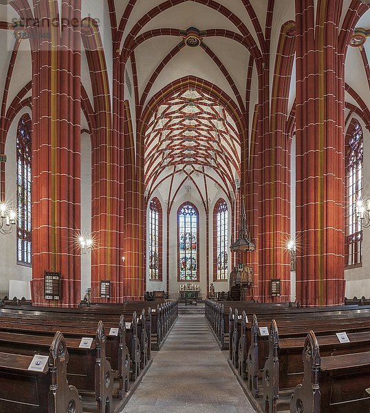 Stadtkirche St. Johannis  Lutherstätte  Innenraum  Saalfeld  Thüringen  Deutschland  Europa