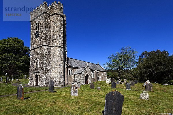 St. Peter's Church  Friedhof  Buckland in the Moor  Dartmoor National Park  Devon  England  Vereinigtes Königreich  Europa